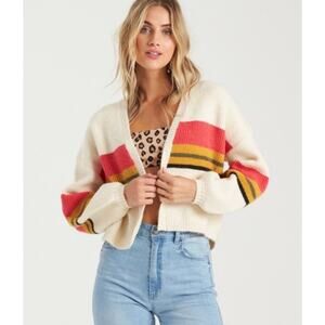 Billabong Take Me There Retro Cardigan sweater. Size M